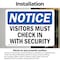 Signmission Visitors Must Check In With Security OSHA Notice Sign, Vinyl Decal, 10in W x 7in L, 2PK OS-2PACK-NS-D-710-L-16835 - alternate 4